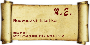 Medveczki Etelka névjegykártya