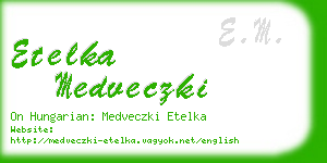 etelka medveczki business card